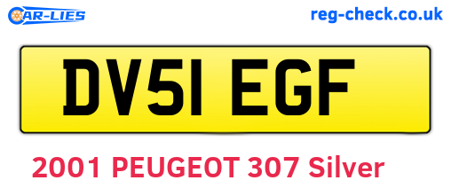 DV51EGF are the vehicle registration plates.