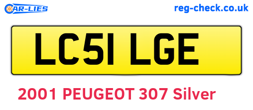 LC51LGE are the vehicle registration plates.