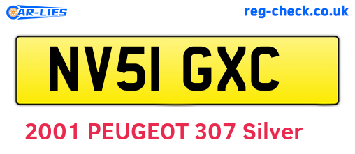 NV51GXC are the vehicle registration plates.