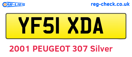 YF51XDA are the vehicle registration plates.