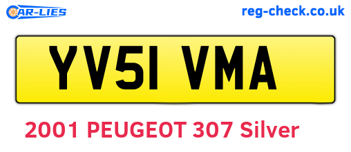 YV51VMA are the vehicle registration plates.