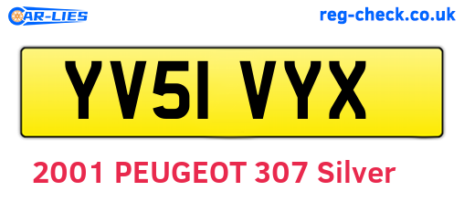 YV51VYX are the vehicle registration plates.