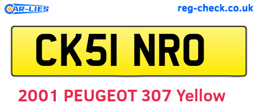 CK51NRO are the vehicle registration plates.