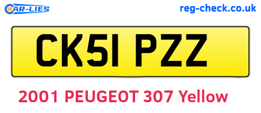 CK51PZZ are the vehicle registration plates.