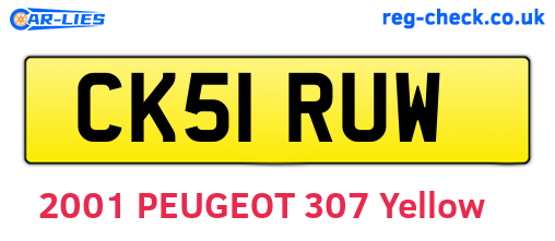 CK51RUW are the vehicle registration plates.