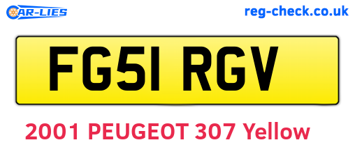 FG51RGV are the vehicle registration plates.
