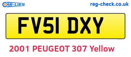 FV51DXY are the vehicle registration plates.