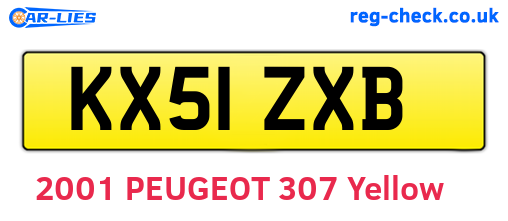 KX51ZXB are the vehicle registration plates.