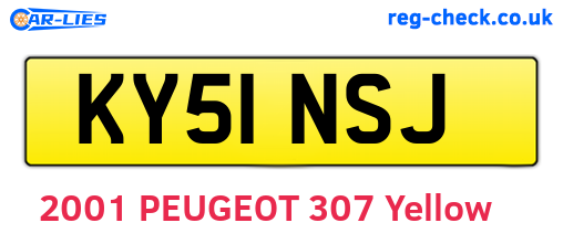 KY51NSJ are the vehicle registration plates.