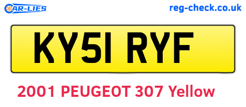 KY51RYF are the vehicle registration plates.