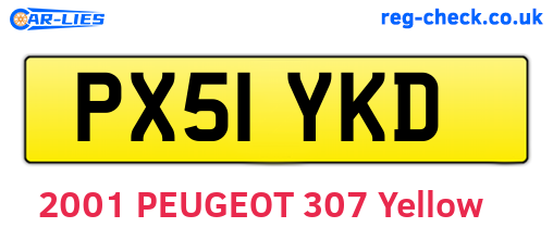 PX51YKD are the vehicle registration plates.