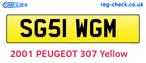 SG51WGM are the vehicle registration plates.