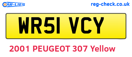 WR51VCY are the vehicle registration plates.