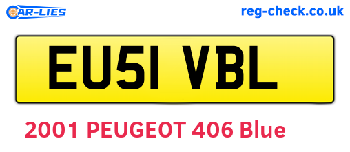 EU51VBL are the vehicle registration plates.