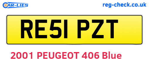 RE51PZT are the vehicle registration plates.