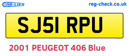 SJ51RPU are the vehicle registration plates.