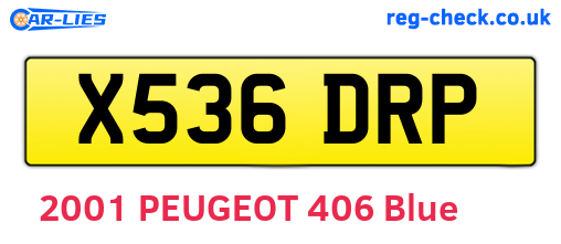 X536DRP are the vehicle registration plates.
