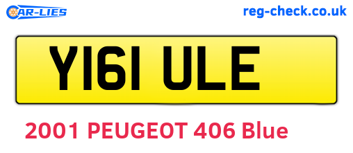 Y161ULE are the vehicle registration plates.