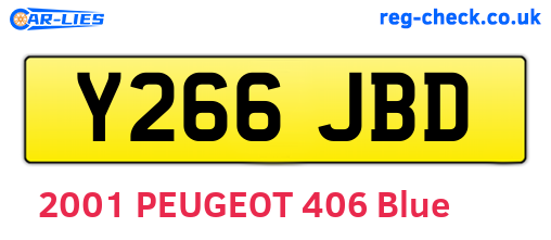 Y266JBD are the vehicle registration plates.