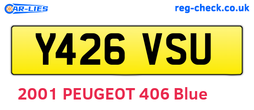 Y426VSU are the vehicle registration plates.