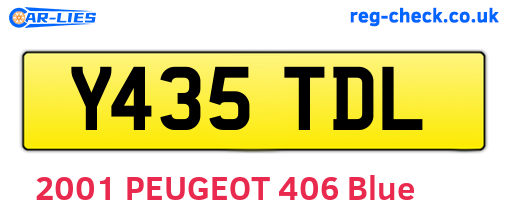Y435TDL are the vehicle registration plates.