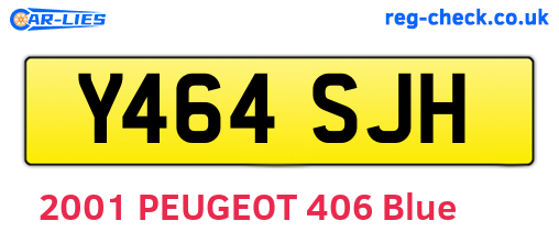Y464SJH are the vehicle registration plates.
