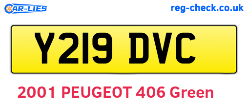 Y219DVC are the vehicle registration plates.