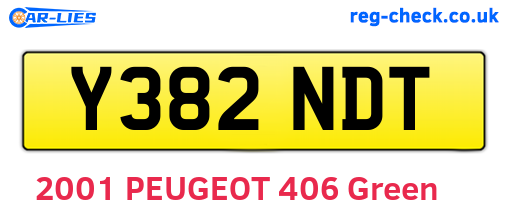 Y382NDT are the vehicle registration plates.