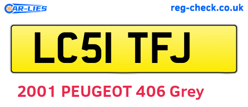 LC51TFJ are the vehicle registration plates.