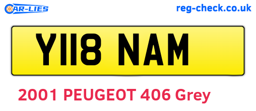 Y118NAM are the vehicle registration plates.