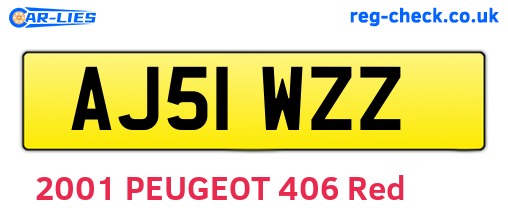 AJ51WZZ are the vehicle registration plates.