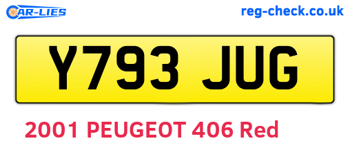 Y793JUG are the vehicle registration plates.