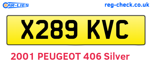 X289KVC are the vehicle registration plates.