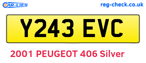 Y243EVC are the vehicle registration plates.
