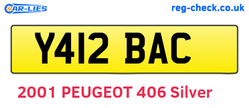 Y412BAC are the vehicle registration plates.