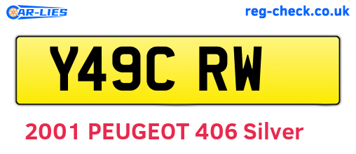 Y49CRW are the vehicle registration plates.