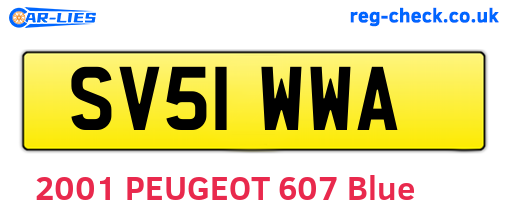 SV51WWA are the vehicle registration plates.
