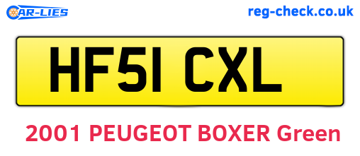 HF51CXL are the vehicle registration plates.