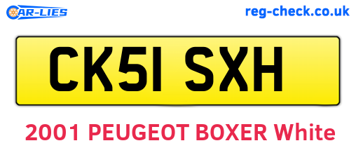 CK51SXH are the vehicle registration plates.
