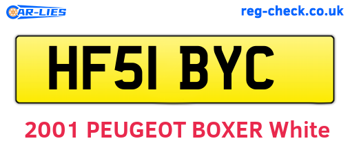 HF51BYC are the vehicle registration plates.