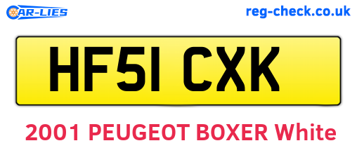 HF51CXK are the vehicle registration plates.