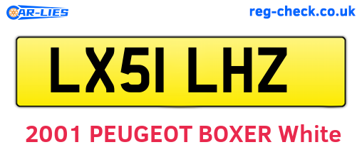 LX51LHZ are the vehicle registration plates.