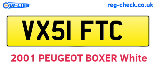 VX51FTC are the vehicle registration plates.