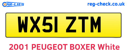WX51ZTM are the vehicle registration plates.