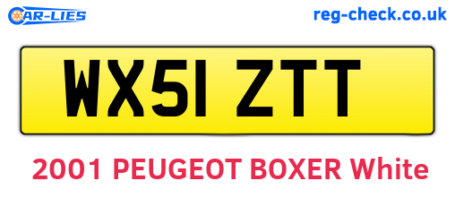 WX51ZTT are the vehicle registration plates.