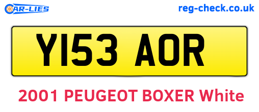 Y153AOR are the vehicle registration plates.