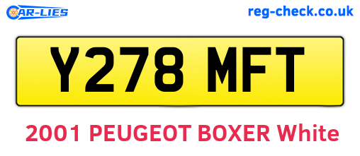 Y278MFT are the vehicle registration plates.