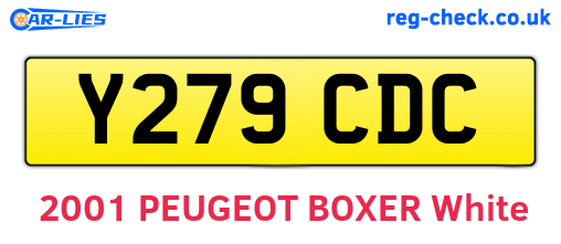 Y279CDC are the vehicle registration plates.