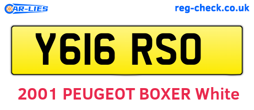 Y616RSO are the vehicle registration plates.