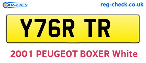 Y76RTR are the vehicle registration plates.